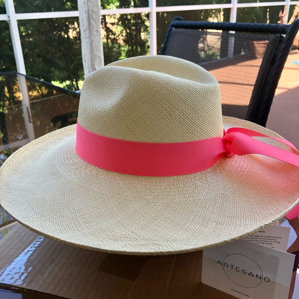NEW ARTESANO wide brim STRAW HAT - Picture 2 of 3
